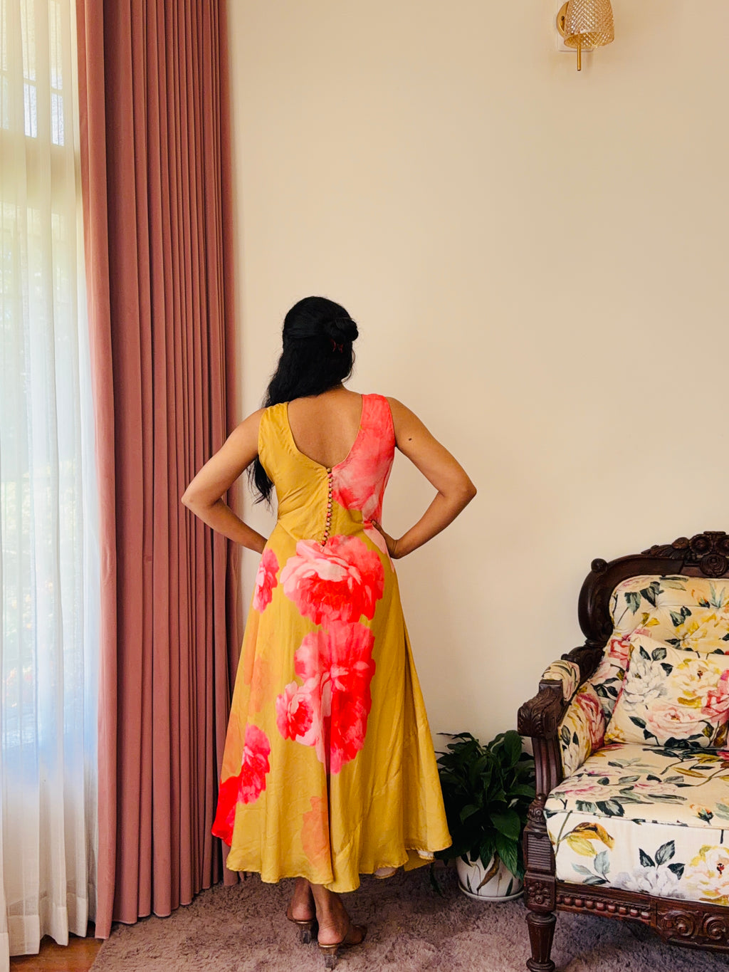 Yellow Modal Floral Dress