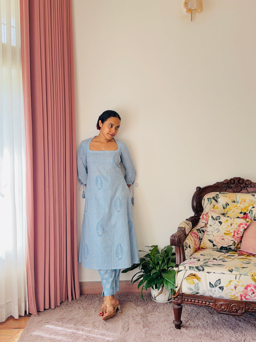 Sky Blue Kurta with Pants