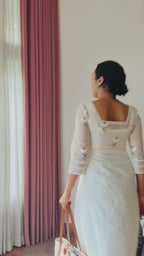 Chanderi White & Yellow Blossom